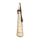 A German silver-mounted powder flask of ivory, mid-19th century