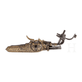 A German gold-inlaid wheel lock, circa 1680