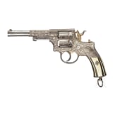 A Revolver Chamelot Delvigne, engraved, nickel-plated, with ivory grips, circa 1872