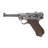 A pistol 08, Erfurt 1918 with holster and two magazines with matching numbers