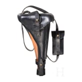 A holster and shoulder stock for an Artillery Luger, replicas