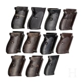A collection of 10 pairs of origina gripscales for a P 38 of the Wehrmacht