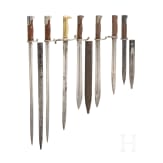 Seven German Mauser bayonets