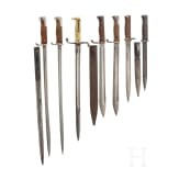 Seven German Mauser bayonets