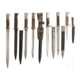 Six German Mauser bayonets and a dagger