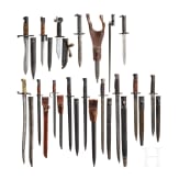 Mixed lot of 15 international bayonets, 19th and 20th century