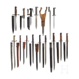 Mixed lot of 15 international bayonets, 19th and 20th century