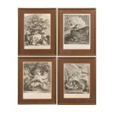 Johann Elias Ridinger, four framed copper engravings showing wild animals, Augsburg, ca. 1760
