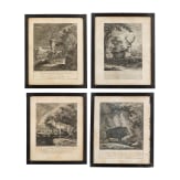 Four engravings by Johan Elias Ridinger, Augsburg, circa 1760