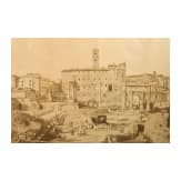 A large Italian print of the "Forum Romanum" in Rome, circa 1880