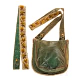 A hunting bag and rifle strap with pearl embroidery, German, mid 19th century