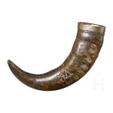 A German silver-mounted drinking horn with hunting motifs, 17th/18th century