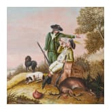 A fine South German gouache with a hunting motif, circa 1800