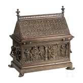 A German cast iron casket in Gothic style, circa 1860