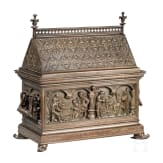A German cast iron casket in Gothic style, circa 1860