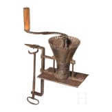 A Baroque iron spice or coffee mill, Alpine region, 18th ct.