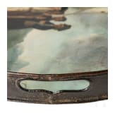 A fine probably English neo-classical tin tray with delicate painting in the style of the Stobwasser manufactory, 1st half of the 19th century