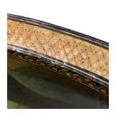 A large probably English neo classical tray with fine painting in the style of the Stobwasser manufactory, early 19th century