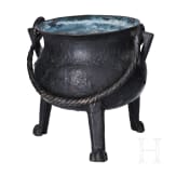 A small German bronze cauldron, dated 1557