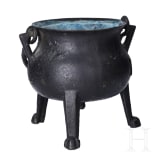 A small German bronze cauldron, dated 1557