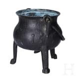A small German bronze cauldron, dated 1557