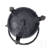 A small German bronze cauldron, dated 1557