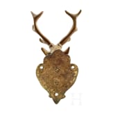 A Nuremberg Baroque-style wall hook in the shape of a deer head, circa 1850