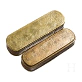 Two tobacco boxes, Iserlohn, circa 1760