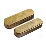 Two tobacco boxes, Iserlohn, circa 1760
