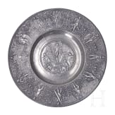 Two relief pewter plates, Nuremberg, 17th century