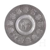 A Swiss Wilhelm-Tell pewter plate, St. Gallen or Wil, 2nd half of the 17th century