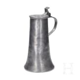 An Austrian broadrim charger and two pewter jugs, Salzurg, 17th and early 18th century