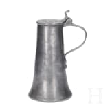 An Austrian broadrim charger and two pewter jugs, Salzurg, 17th and early 18th century