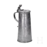 An Austrian broadrim charger and two pewter jugs, Salzurg, 17th and early 18th century