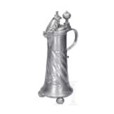 A pair of pewter flagons, Mergentheim, dated 1752 and 1768