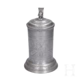 An engraved pewter tankard, Zurich, circa 1760