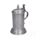 An engraved pewter tankard, Zurich, circa 1760