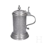 An engraved pewter tankard, Zurich, circa 1760