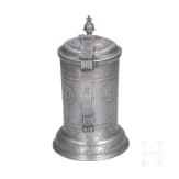 An engraved pewter tankard, Zurich, circa 1760