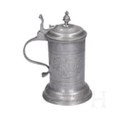An engraved pewter tankard, Zurich, circa 1760