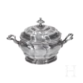 Three pieces of Bohemian pewter tableware, 18th century