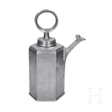 A Swiss flask and a spouted lavabo made of pewter, 18th century