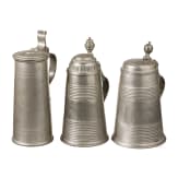 German tin jugs and two drinking jugs, Memmingen, circa 1780