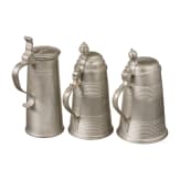 German tin jugs and two drinking jugs, Memmingen, circa 1780