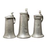 Three German tin jugs, 2nd half of the 18th century
