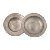 Two tin plates, South German, 2nd half of the 18th century