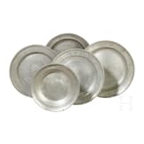 Five tin plates, Frankfurt/Bauzen, 2nd half of the 18th century