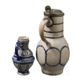 Two German stoneware jugs, Westerwald, 18th/19th century