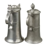 Two German tin jugs, Stuttgart and Nuremberg, 18th and 19th centuries