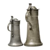 Two German tin jugs, Heilbronn, 18th/19th century